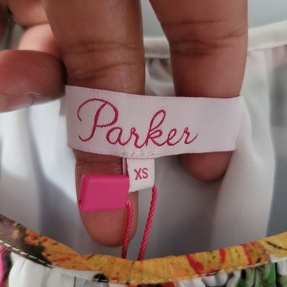 Parker Floral Ruffle Cold Shoulder Blouse NWT - Picture 9 of 11